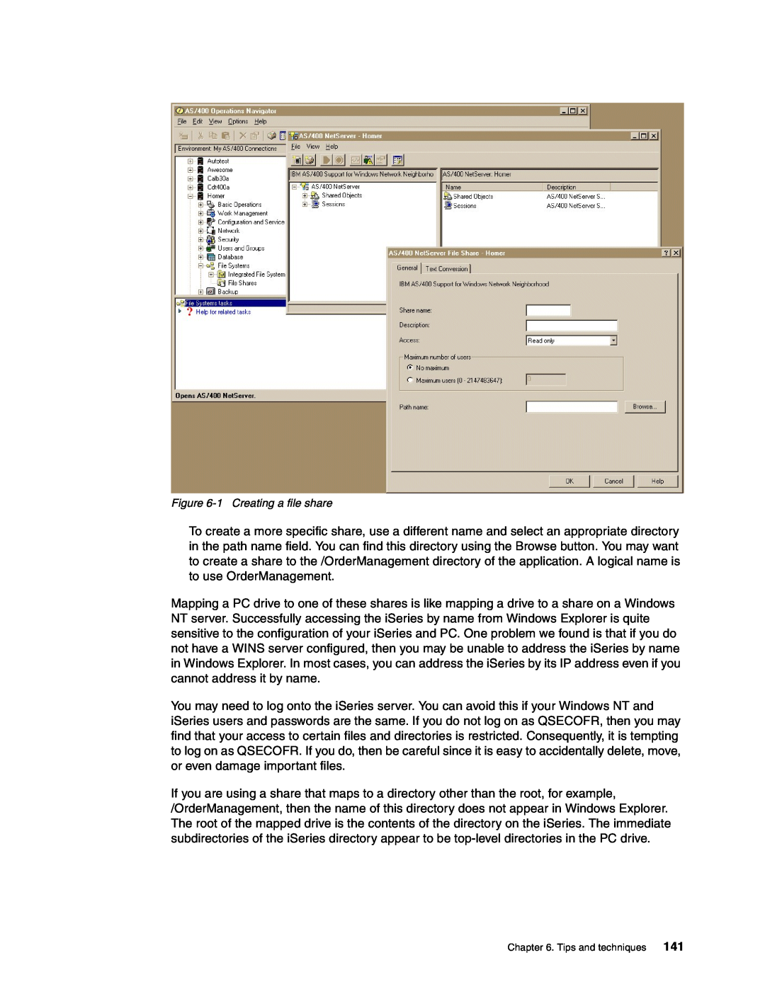 IBM SG24-6526-00 manual 1 Creating a file share 