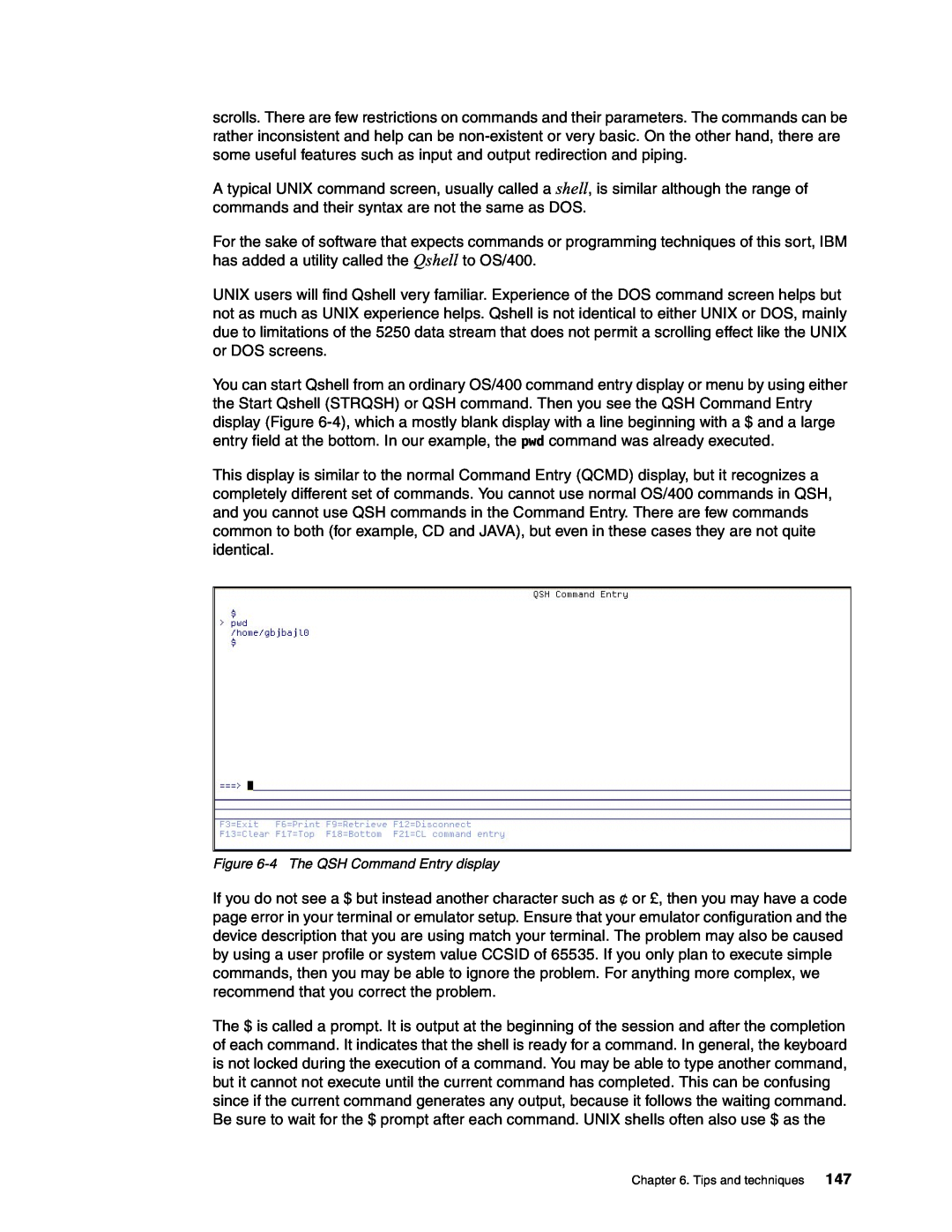 IBM SG24-6526-00 manual 4 The QSH Command Entry display 