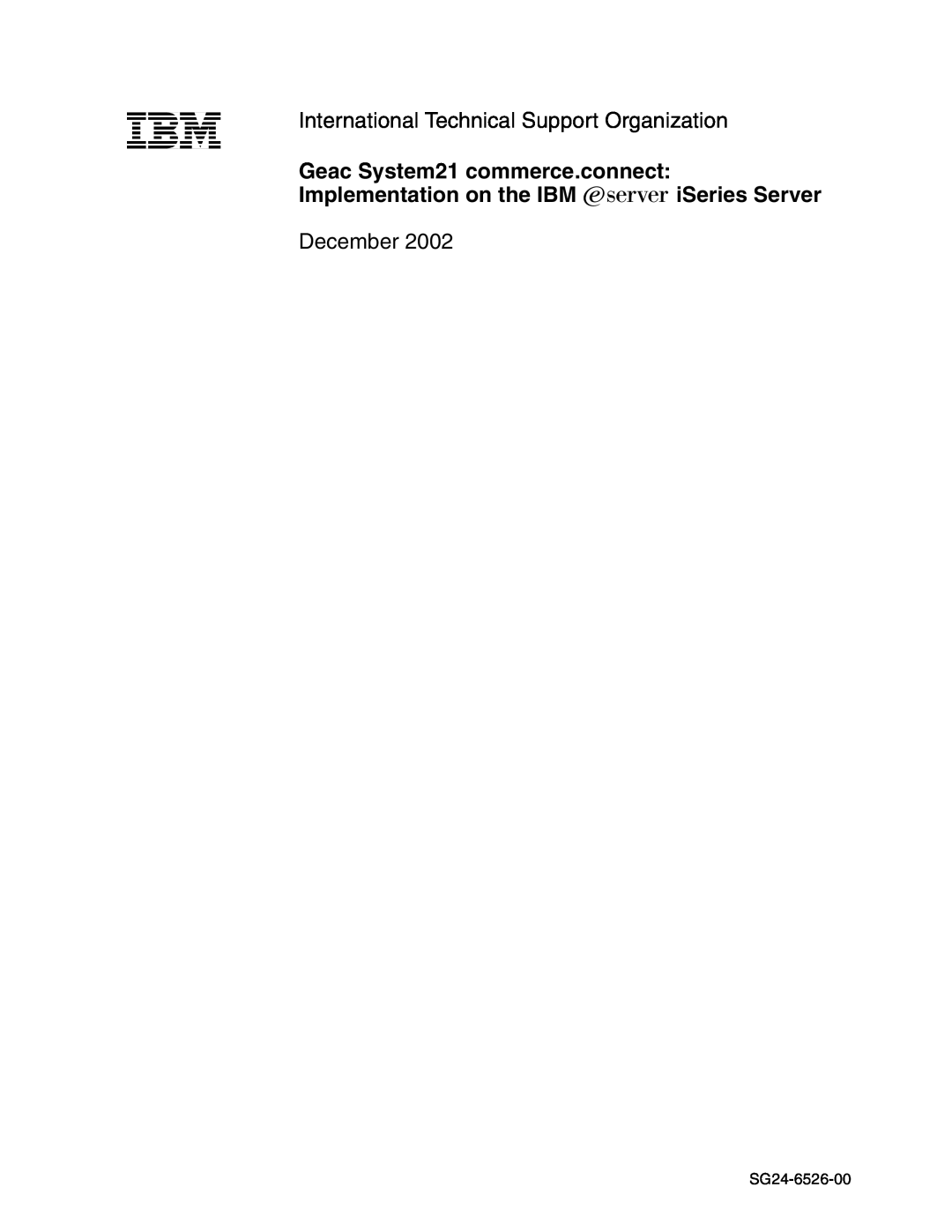 IBM SG24-6526-00 manual International Technical Support Organization, December 