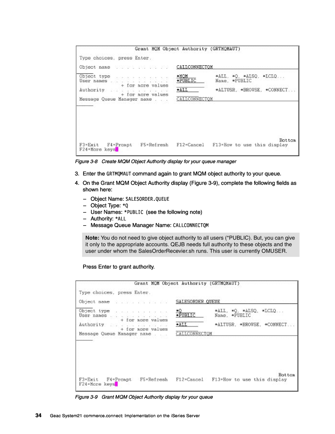 IBM SG24-6526-00 manual Object Type *Q User Names *PUBLIC see the following note 