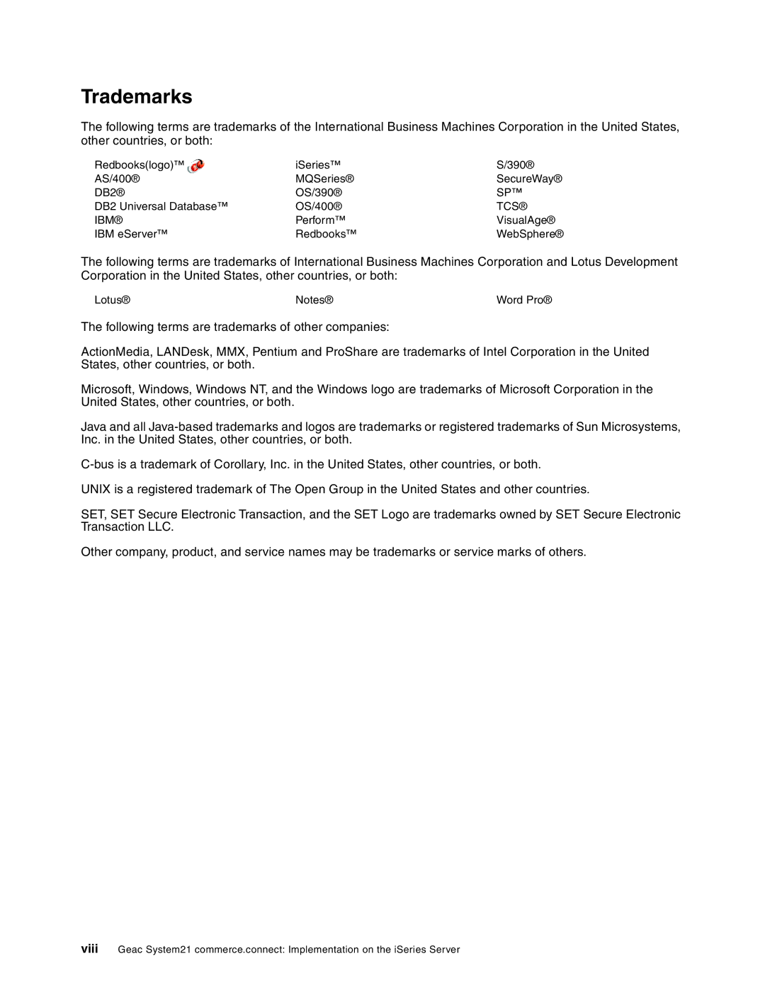 IBM SG24-6526-00 manual Trademarks 