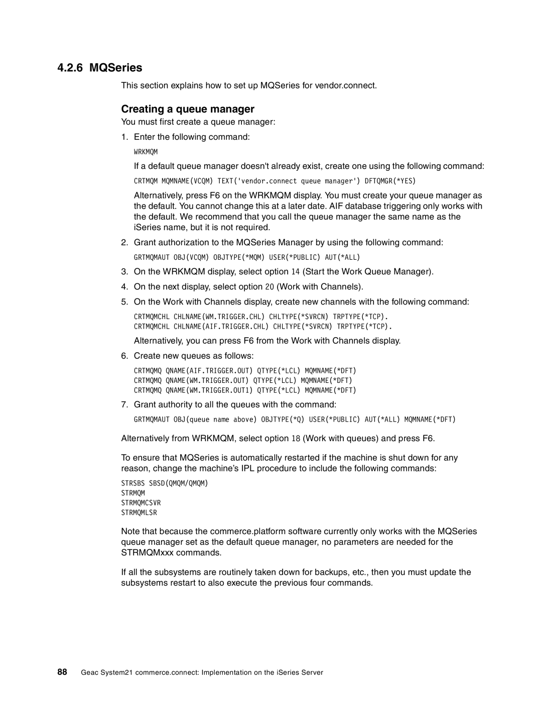 IBM SG24-6526-00 manual MQSeries, Creating a queue manager 