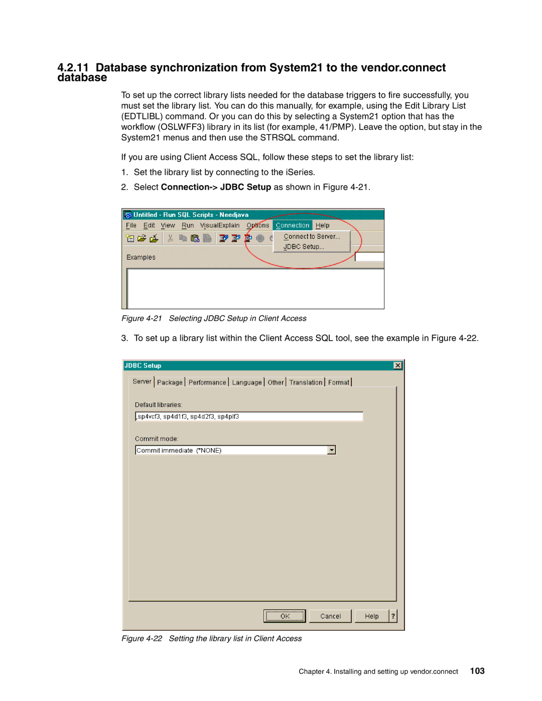 IBM SG24-6526-00 manual 103, Selecting Jdbc Setup in Client Access 