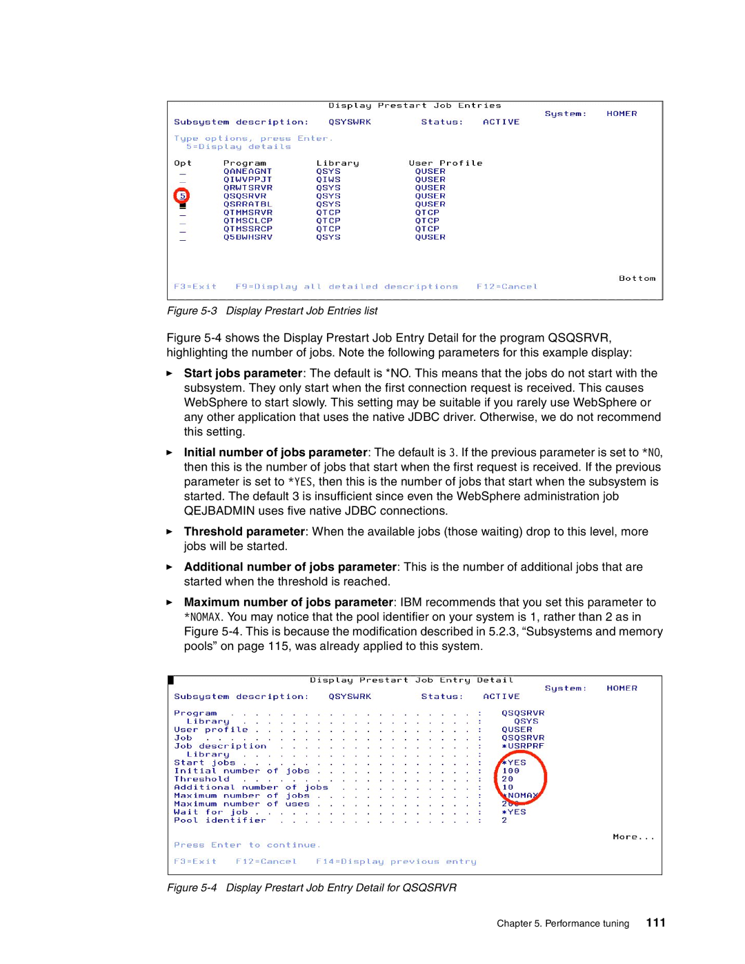 IBM SG24-6526-00 manual Display Prestart Job Entries list 