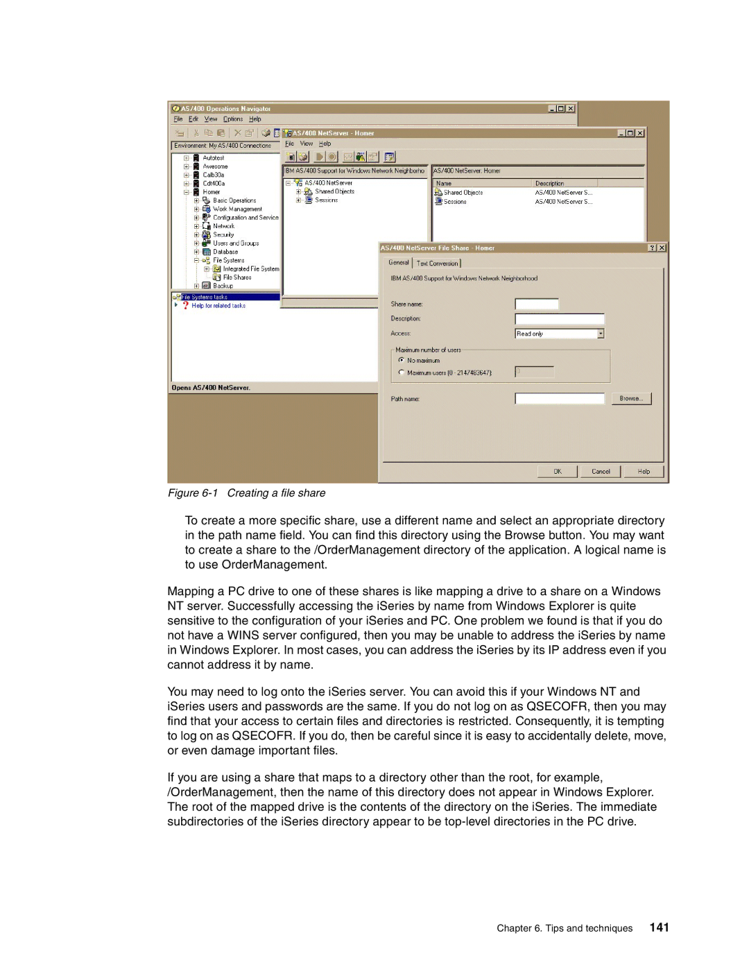 IBM SG24-6526-00 manual Creating a file share 