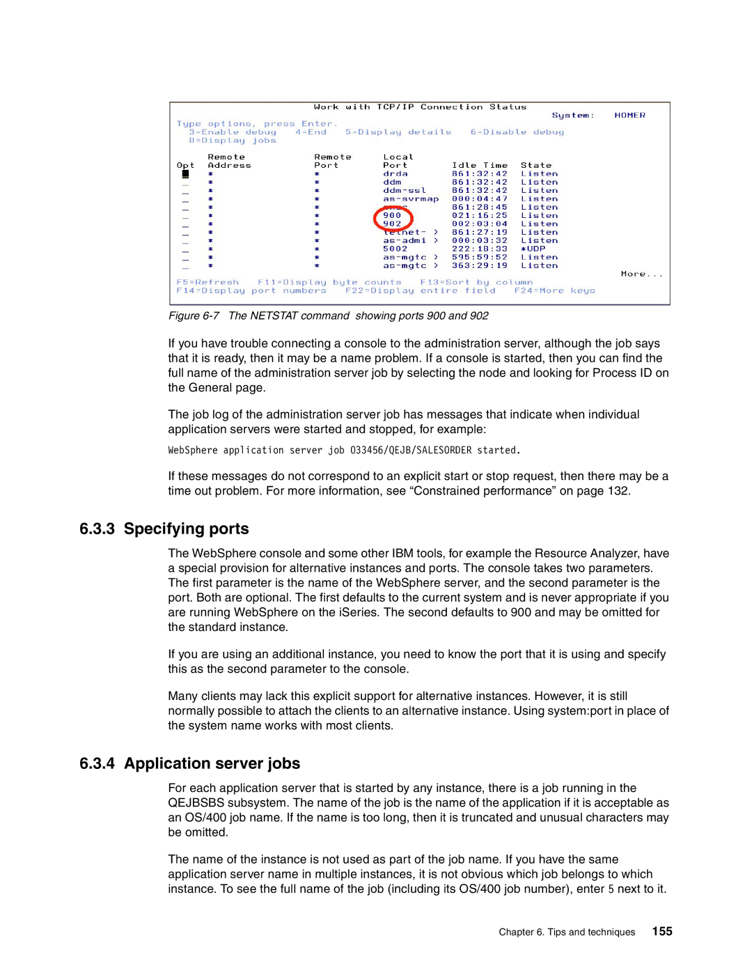 IBM SG24-6526-00 manual Specifying ports, Application server jobs 