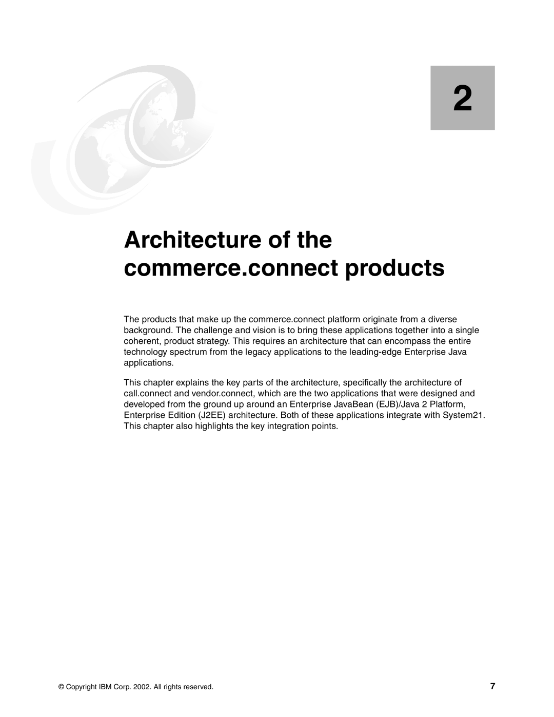 IBM SG24-6526-00 manual Architecture of the commerce.connect products 