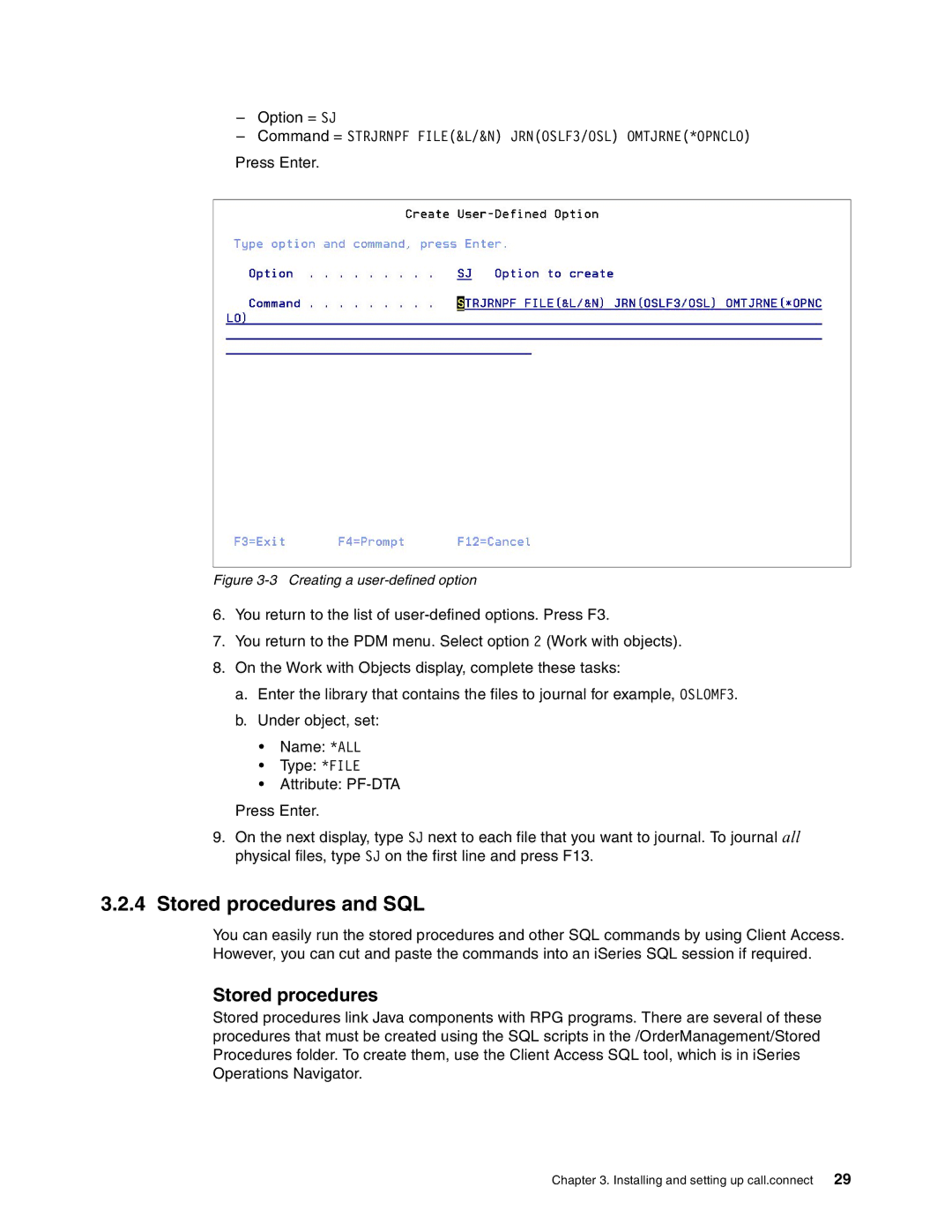 IBM SG24-6526-00 manual Stored procedures and SQL, Creating a user-defined option 