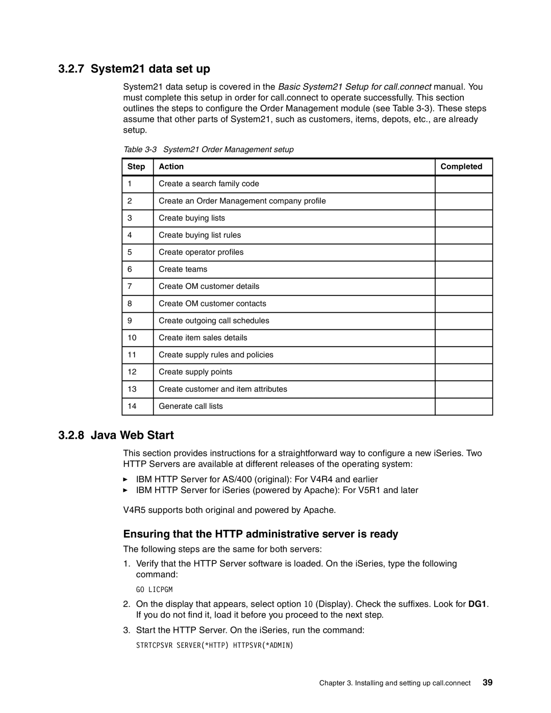 IBM SG24-6526-00 manual System21 data set up, Java Web Start, Ensuring that the Http administrative server is ready 