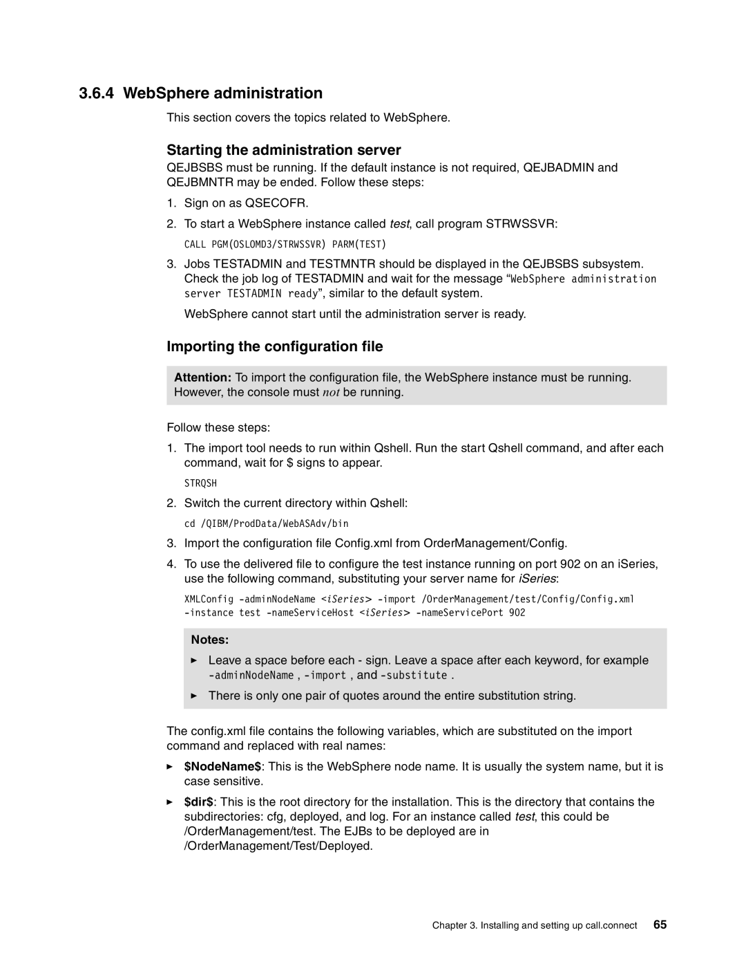 IBM SG24-6526-00 manual WebSphere administration, Starting the administration server 