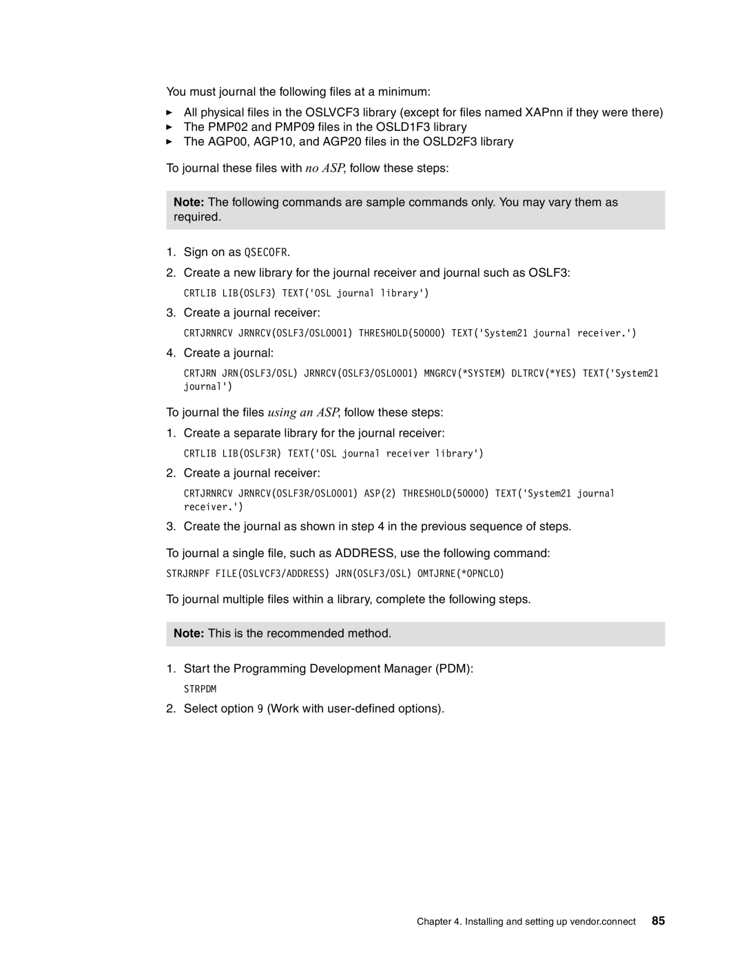 IBM SG24-6526-00 manual Select option 9 Work with user-defined options 