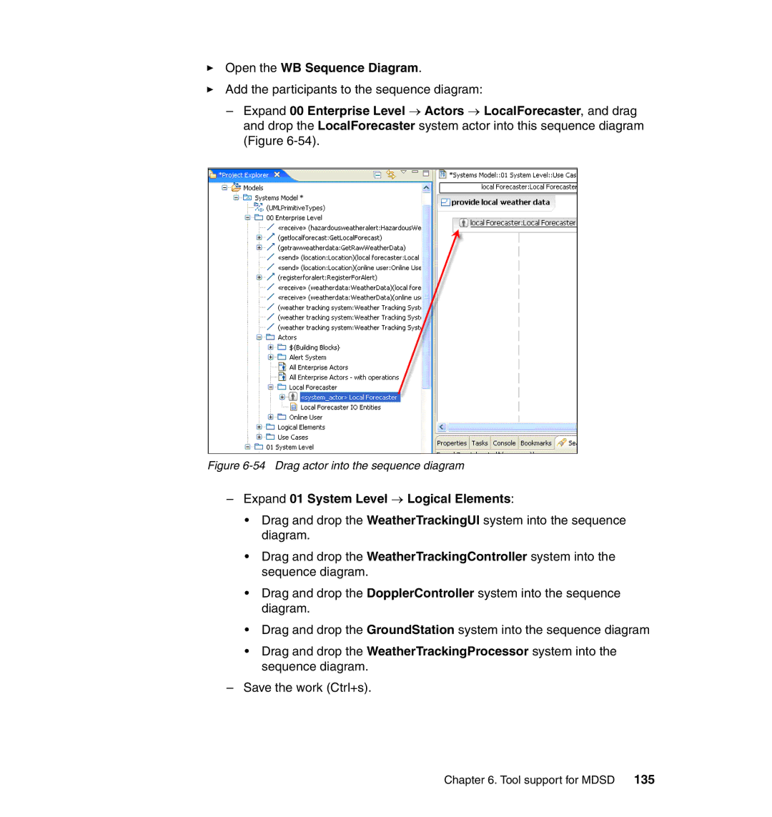 IBM SG24-7368-00 manual Open the WB Sequence Diagram, Expand 01 System Level → Logical Elements 