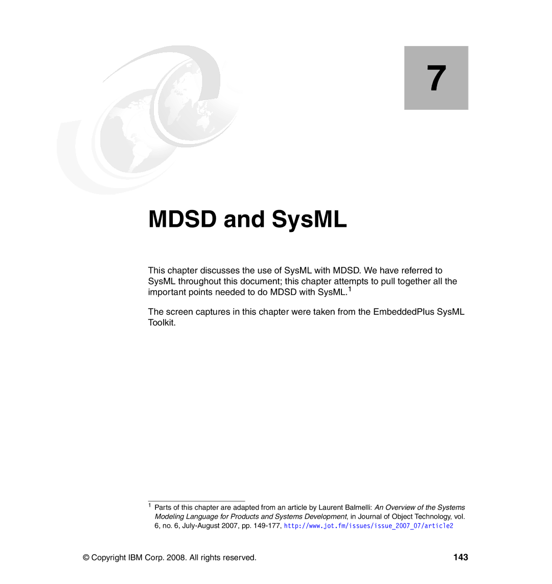 IBM SG24-7368-00 manual Mdsd and SysML, 143 