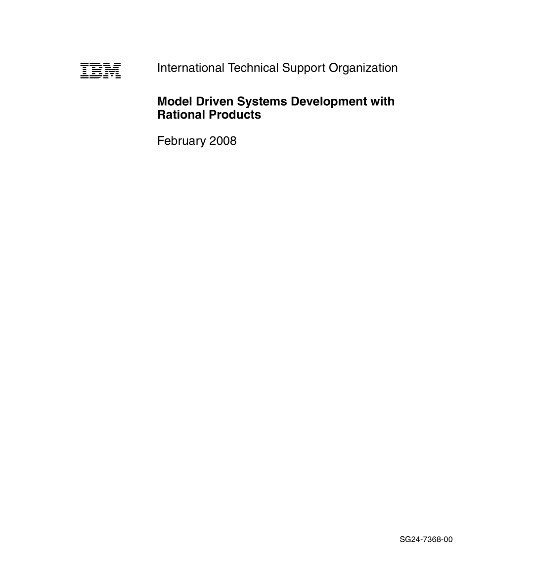 IBM SG24-7368-00 manual Model Driven Systems Development with Rational Products 