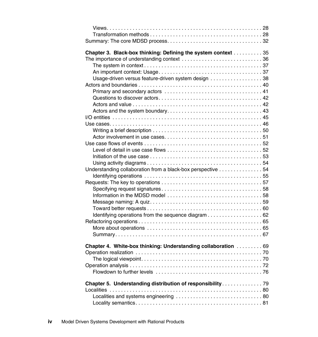 IBM SG24-7368-00 manual Views Transformation methods Summary The core Mdsd process 