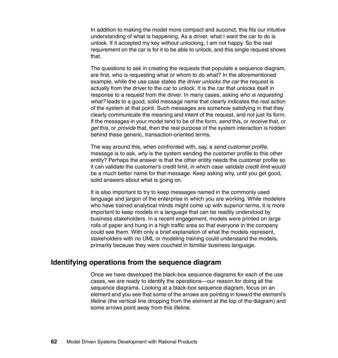 IBM SG24-7368-00 manual Identifying operations from the sequence diagram 