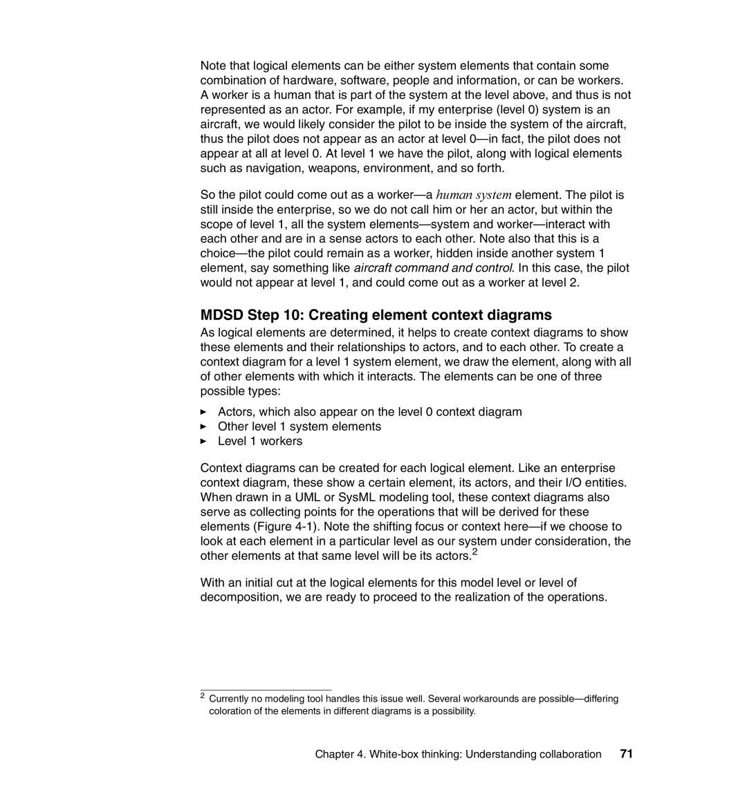 IBM SG24-7368-00 manual Mdsd Creating element context diagrams 