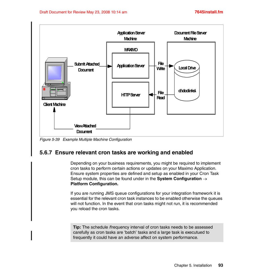 IBM SG24-7645-00 manual Ensure relevant cron tasks are working and enabled, Maximo 