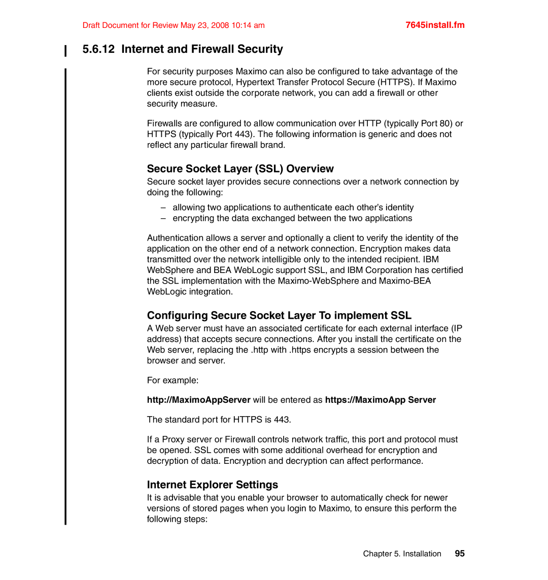 IBM SG24-7645-00 manual Internet and Firewall Security, Secure Socket Layer SSL Overview, Internet Explorer Settings 