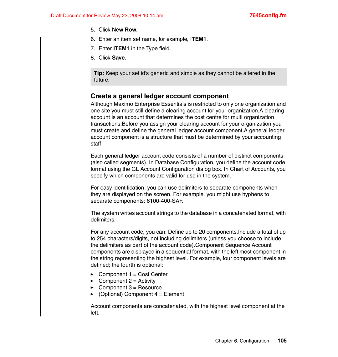 IBM SG24-7645-00 manual Create a general ledger account component 