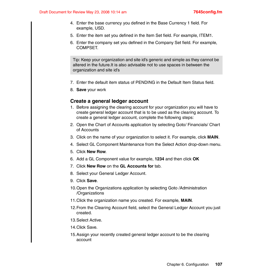 IBM SG24-7645-00 manual Create a general ledger account, Compset 