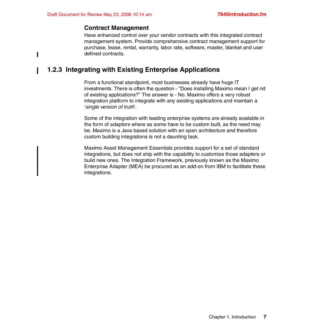 IBM SG24-7645-00 manual Integrating with Existing Enterprise Applications, Contract Management 