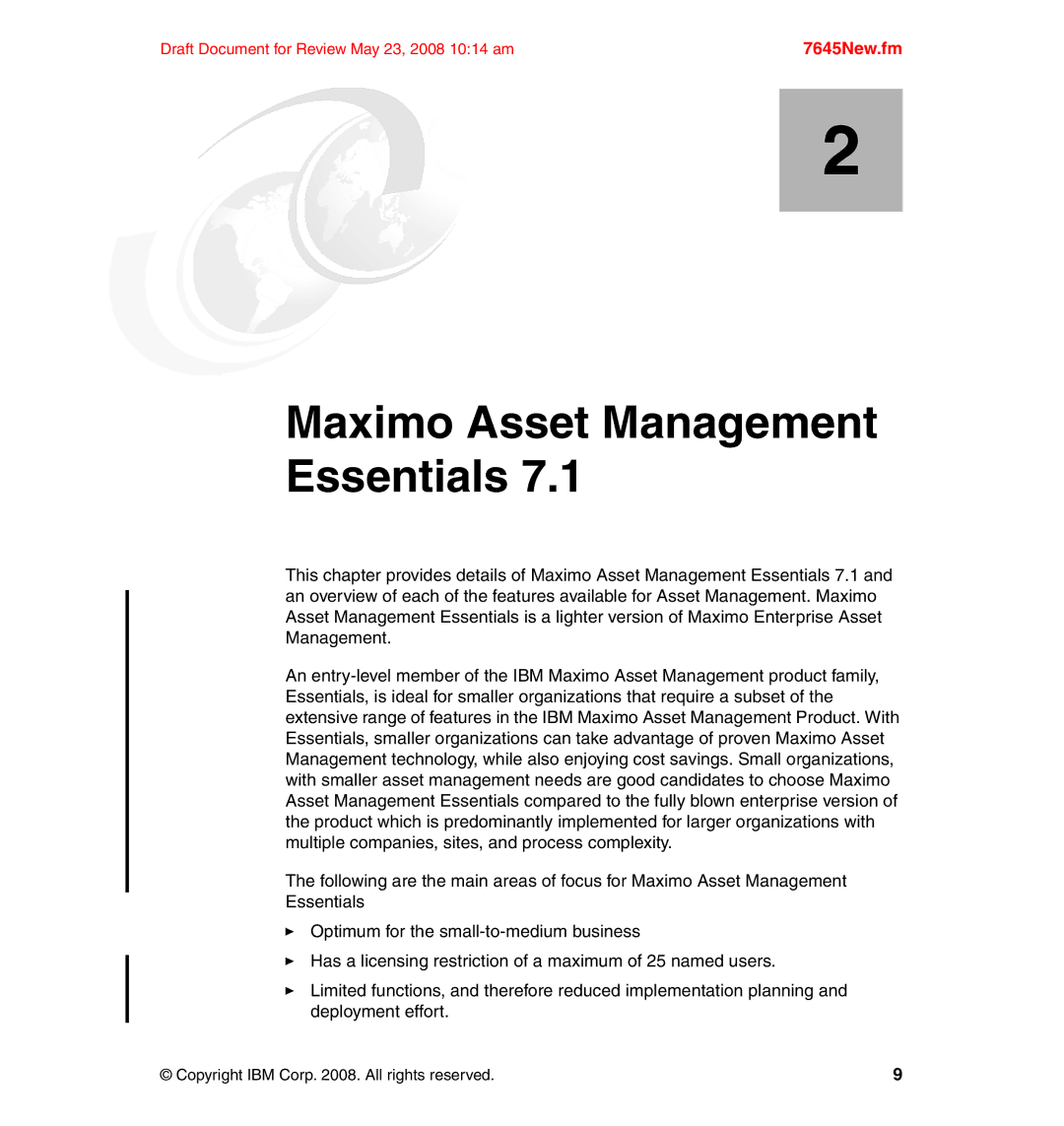 IBM SG24-7645-00 manual Maximo Asset Management Essentials 