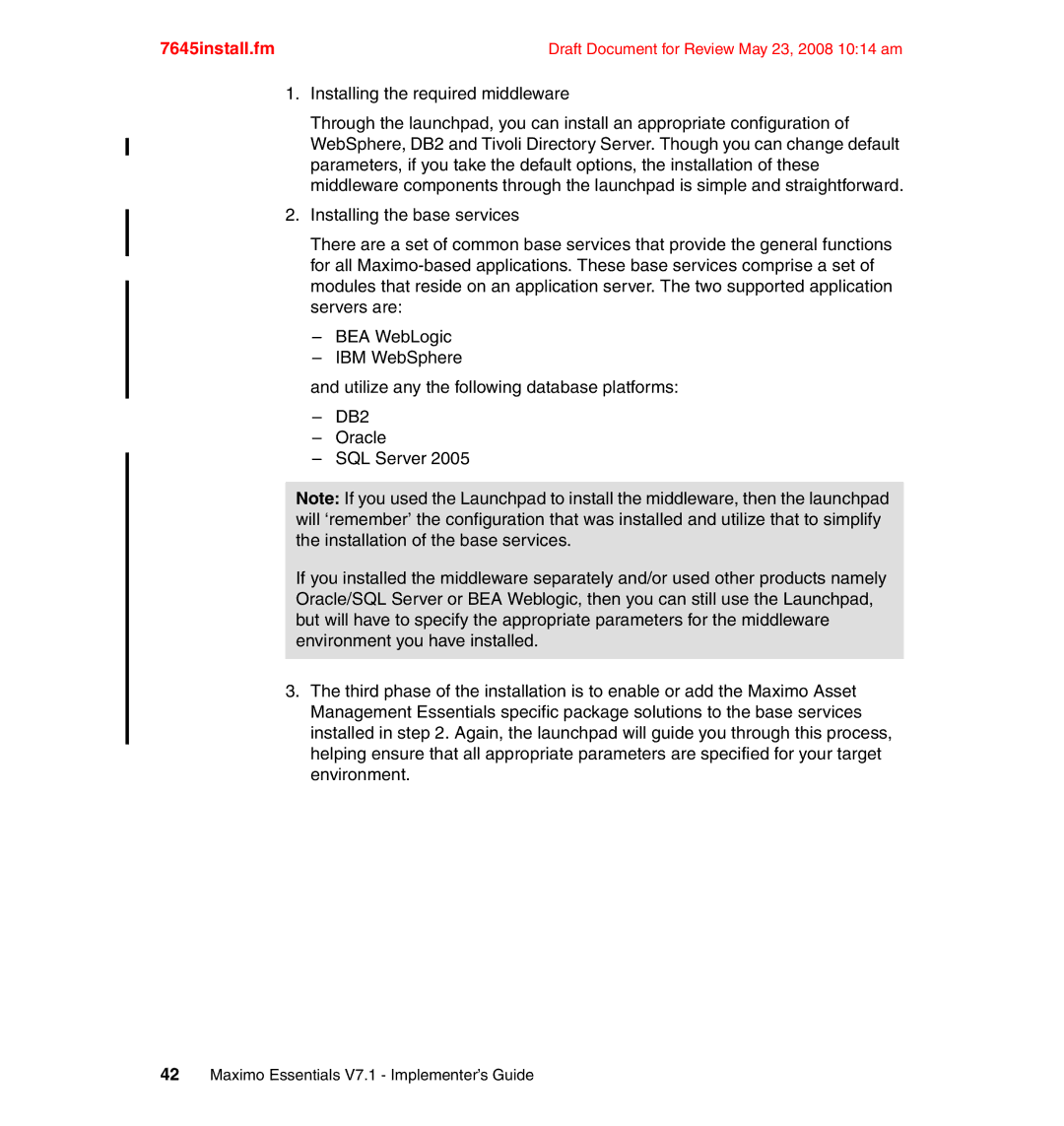 IBM SG24-7645-00 manual 7645install.fm 