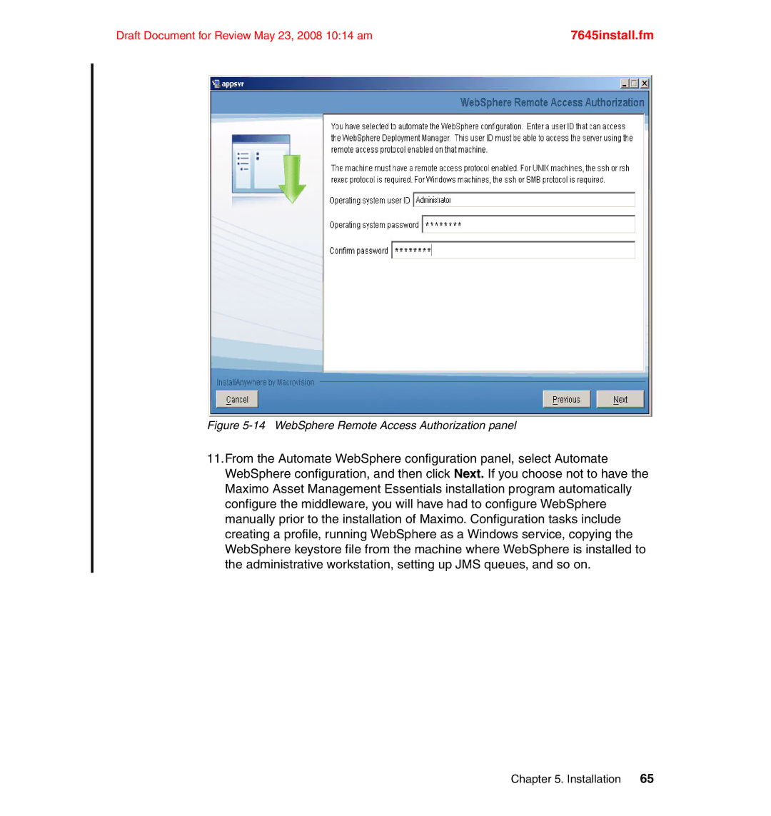 IBM SG24-7645-00 manual WebSphere Remote Access Authorization panel 