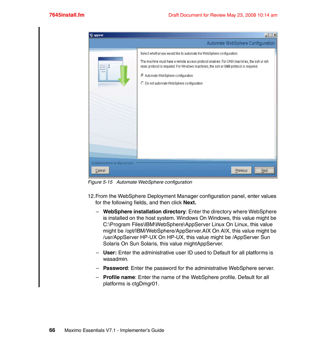 IBM SG24-7645-00 manual Automate WebSphere configuration 