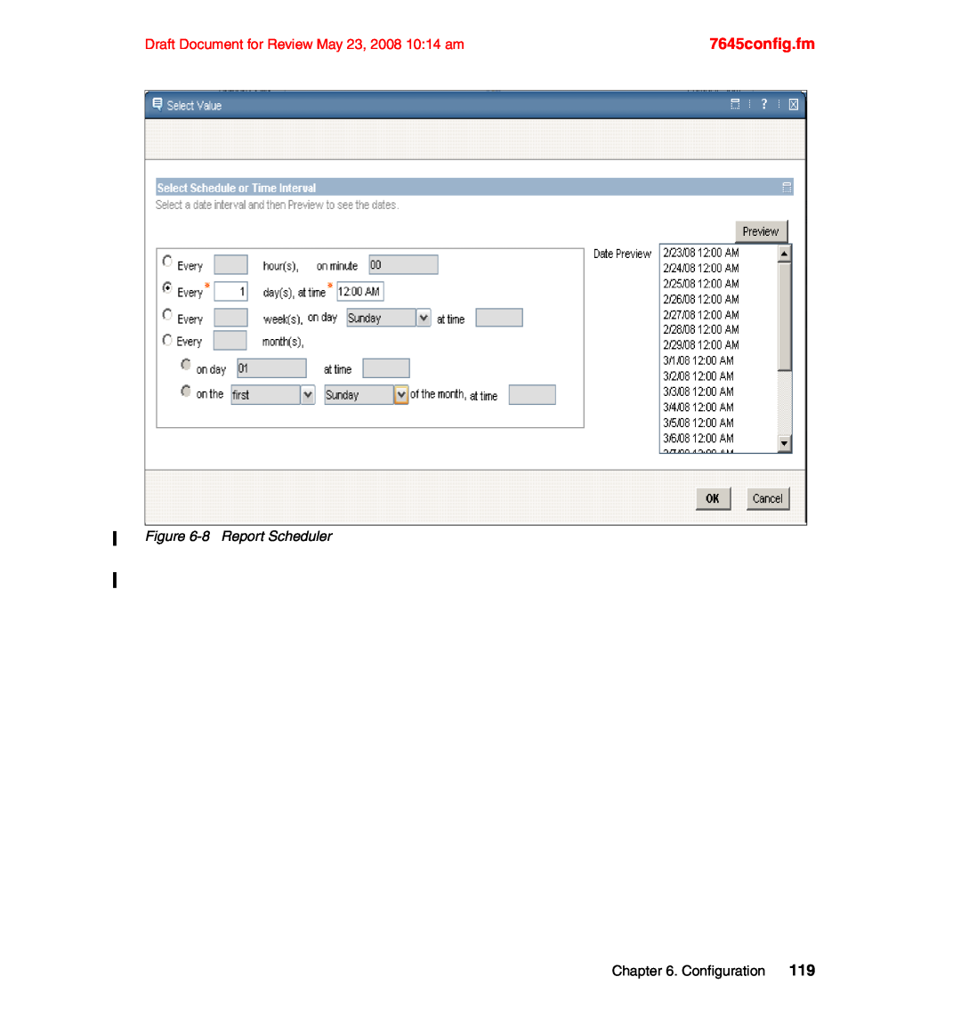 IBM SG24-7645-00 manual 7645config.fm, Draft Document for Review May 23, 2008 10:14 am, 8Report Scheduler 