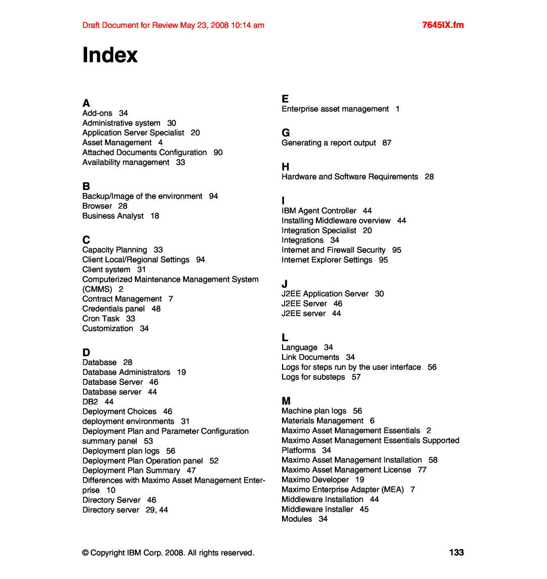 IBM SG24-7645-00 manual Index 