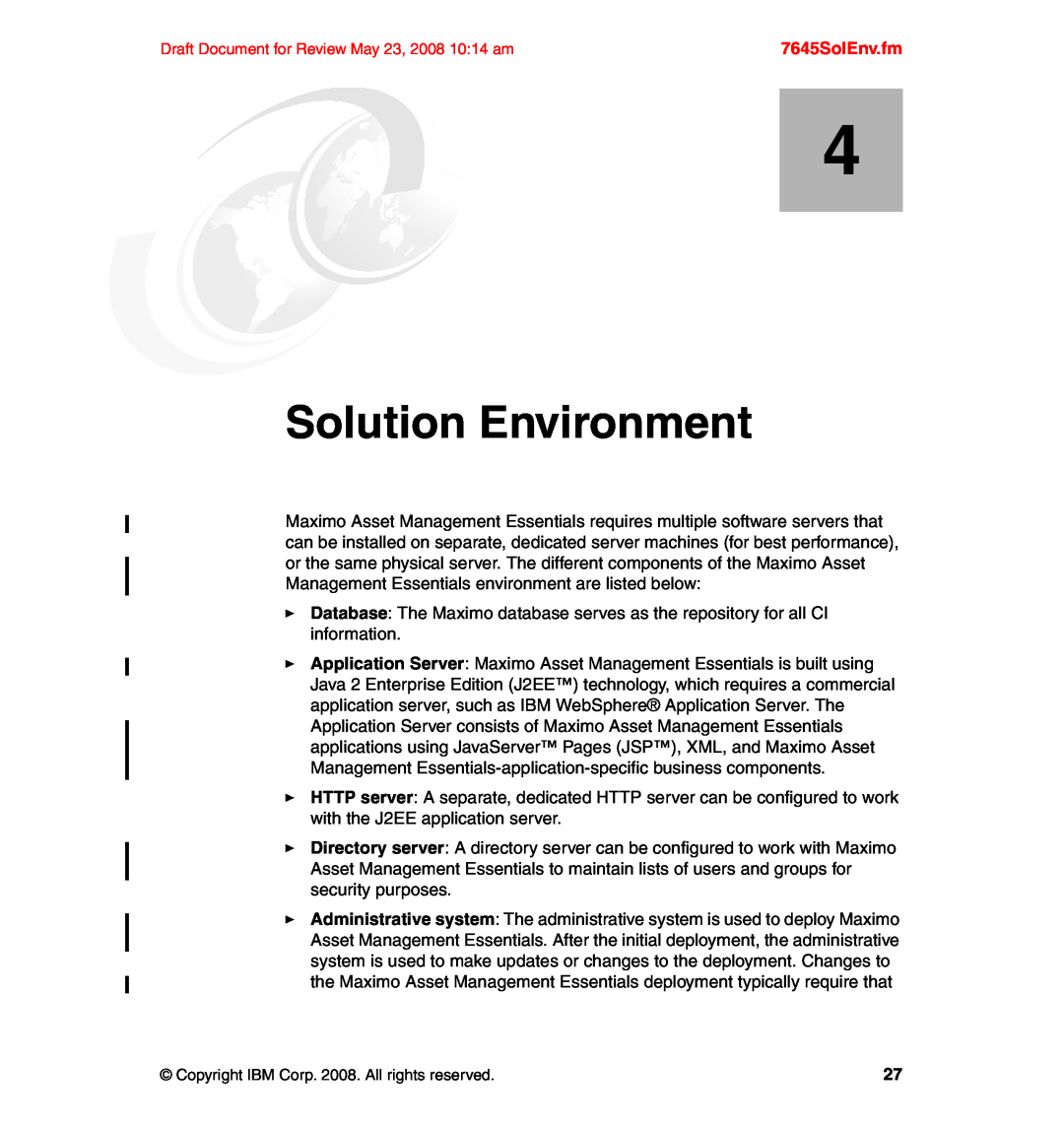 IBM SG24-7645-00 manual Solution Environment, 7645SolEnv.fm 