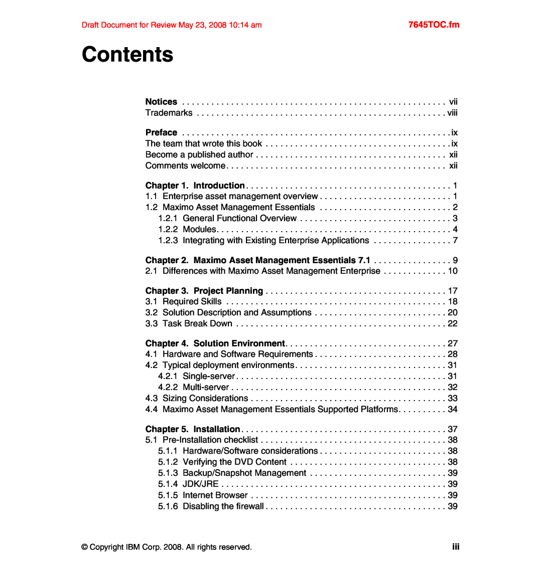 IBM SG24-7645-00 manual Contents, 7645TOC.fm 