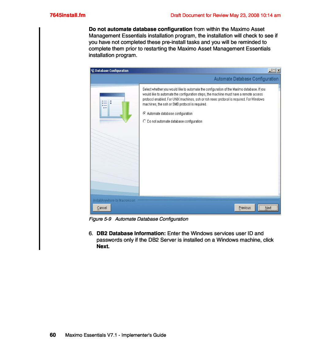 IBM SG24-7645-00 manual Next, 7645install.fm 