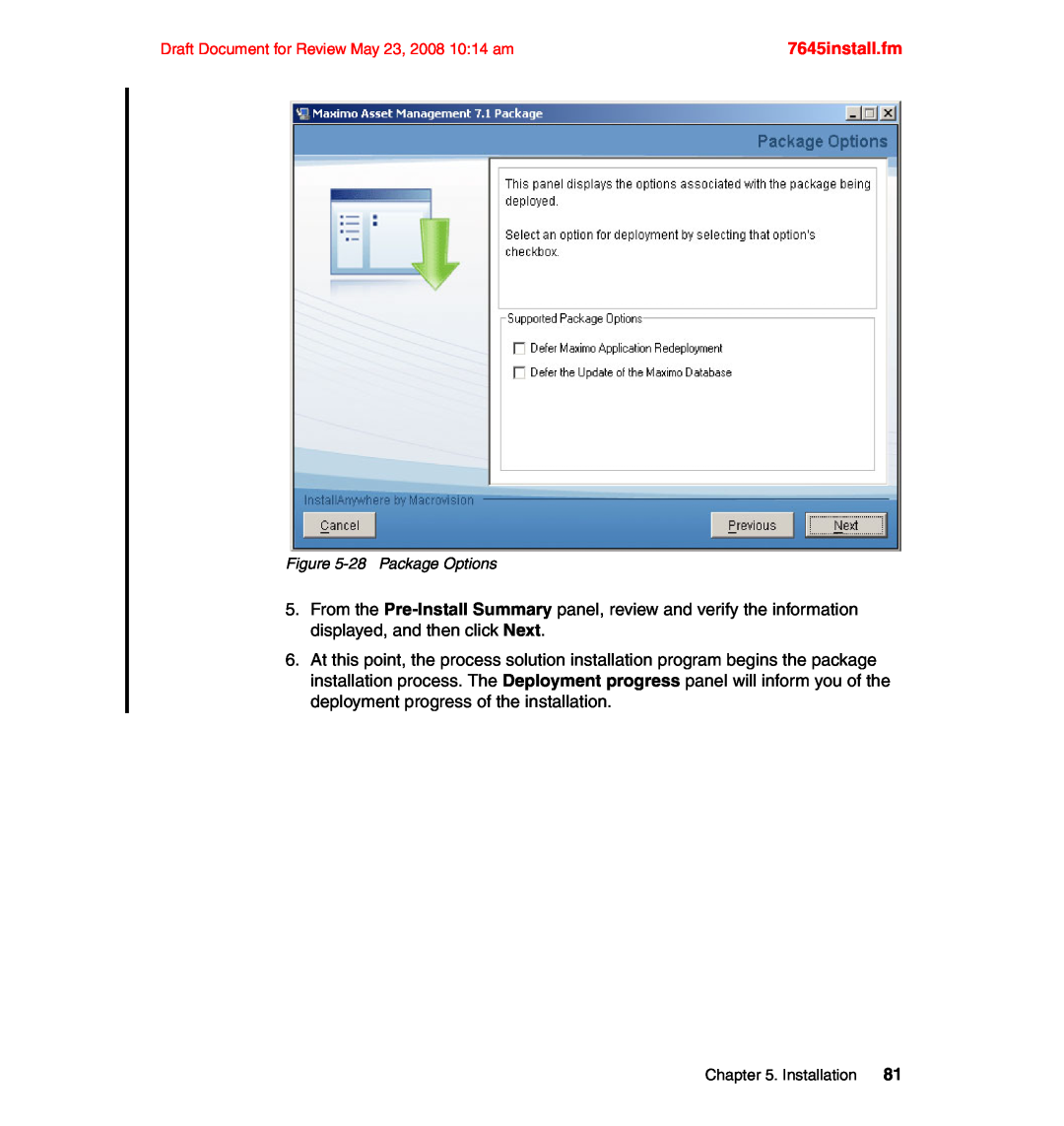 IBM SG24-7645-00 manual 7645install.fm, 28Package Options 