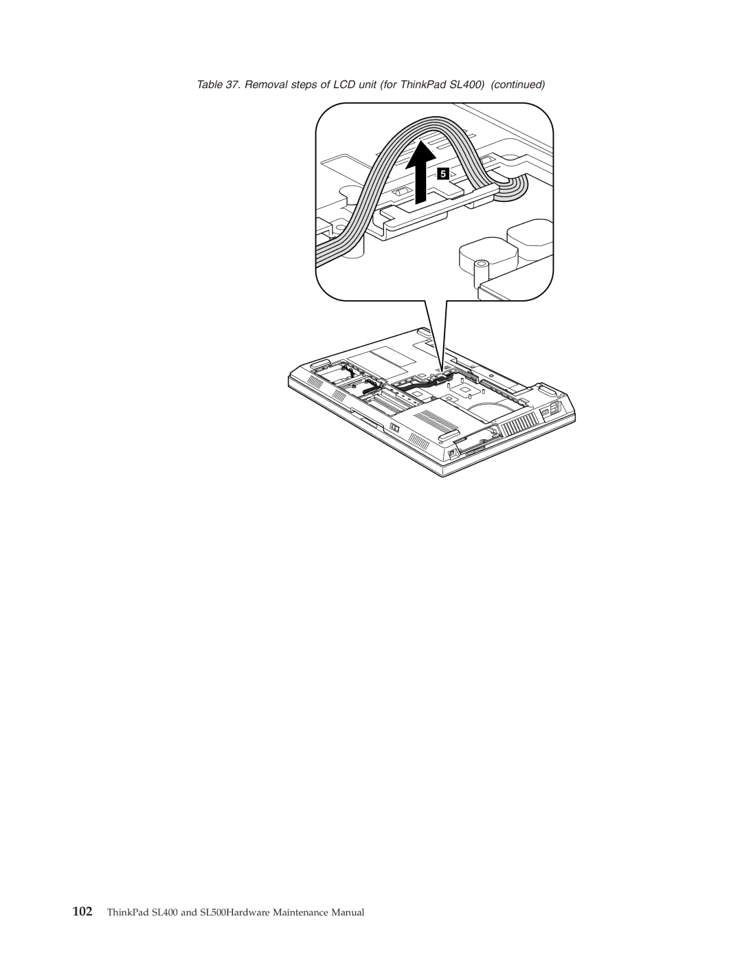 IBM SL500 manual Removal steps of LCD unit for ThinkPad SL400 