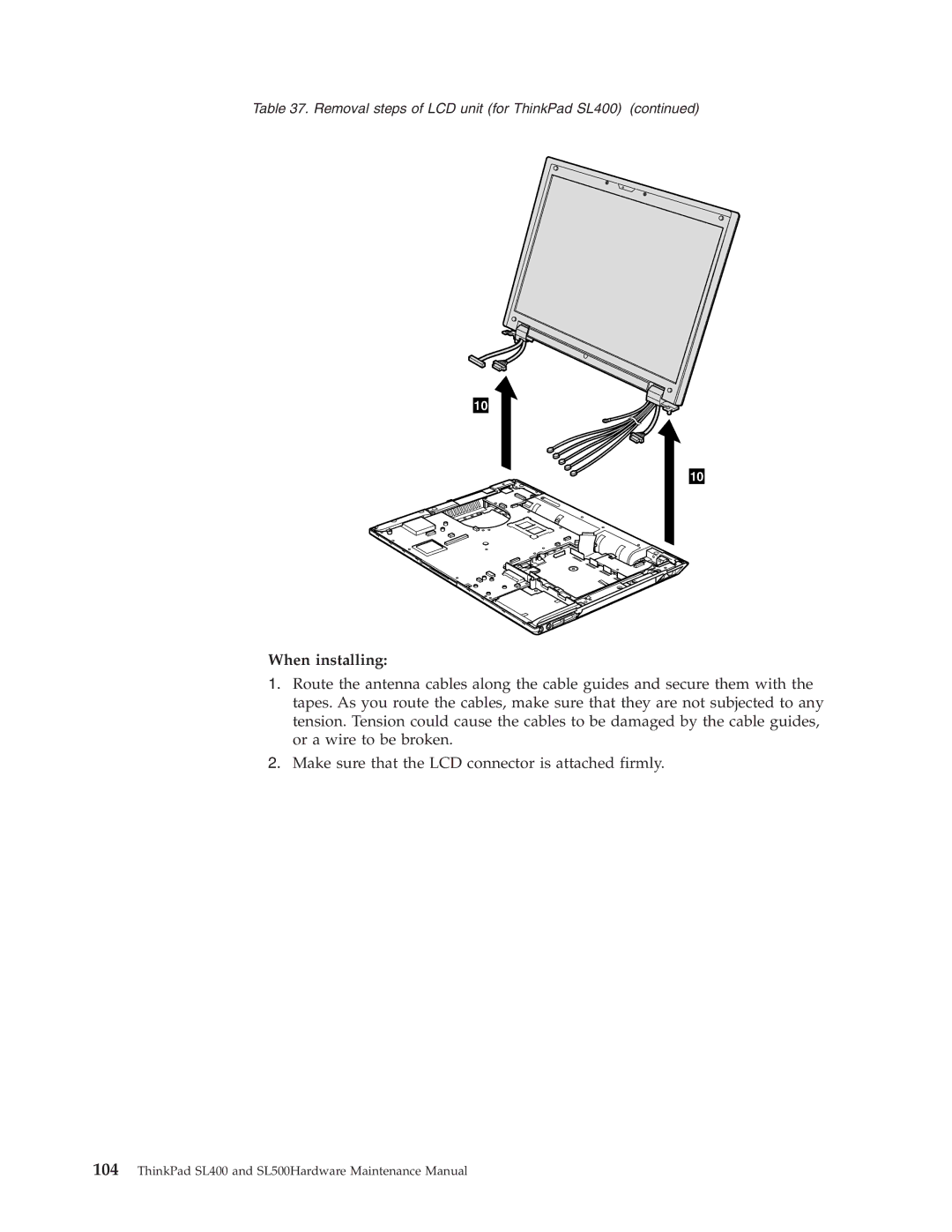 IBM SL500 manual When installing 