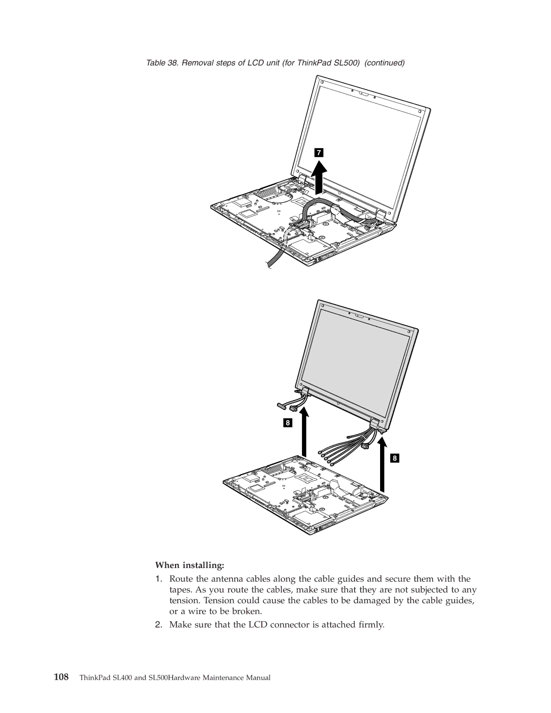 IBM SL500 manual When installing 