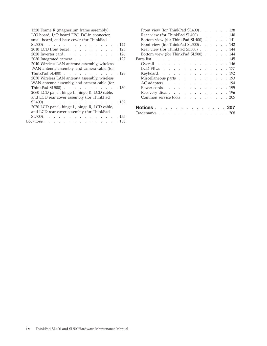 IBM SL500 manual 207 