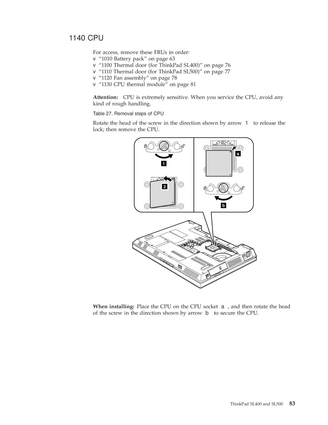 IBM SL500 manual 1140 CPU 