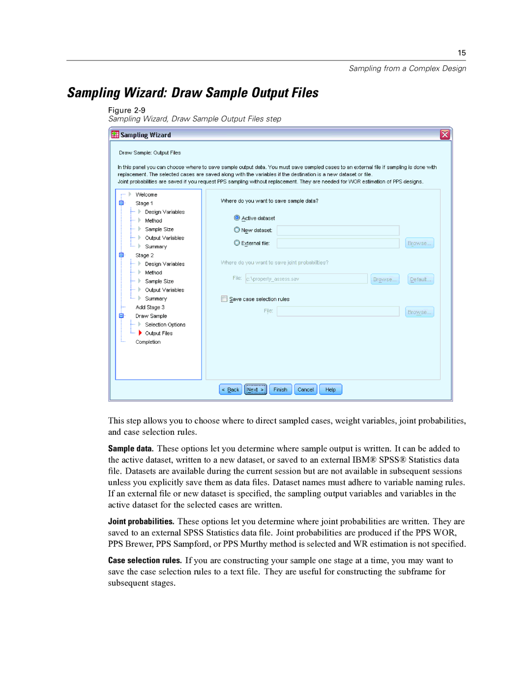 IBM SPSS COMPLEX SAMPLES 19 manual Sampling Wizard Draw Sample Output Files 