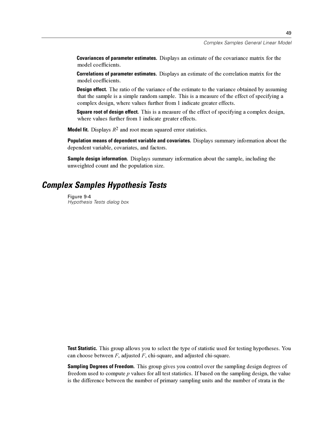 IBM SPSS COMPLEX SAMPLES 19 manual Complex Samples Hypothesis Tests 