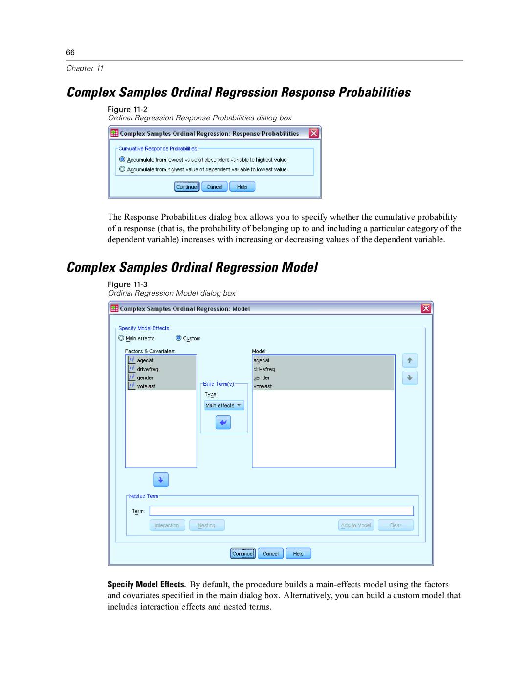 IBM SPSS COMPLEX SAMPLES 19 manual Complex Samples Ordinal Regression Response Probabilities 