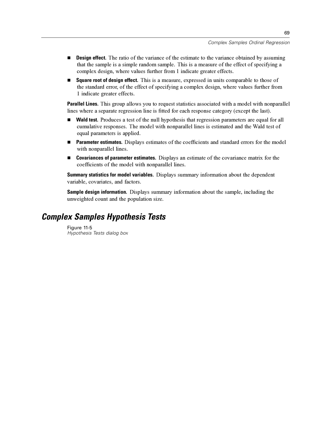 IBM SPSS COMPLEX SAMPLES 19 manual Complex Samples Hypothesis Tests 