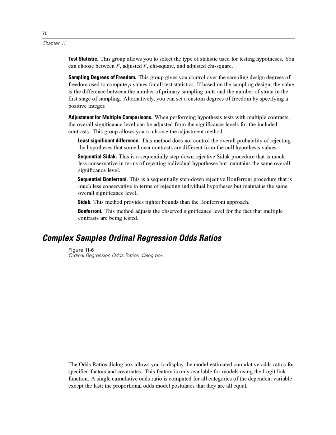 IBM SPSS COMPLEX SAMPLES 19 manual Complex Samples Ordinal Regression Odds Ratios 