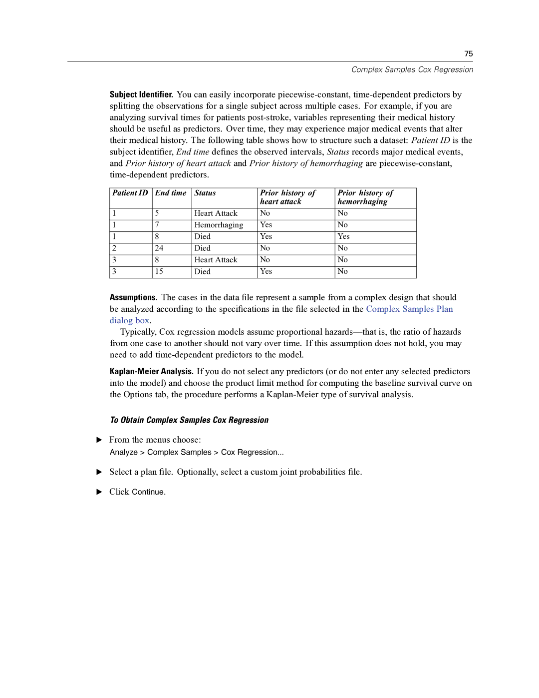 IBM SPSS COMPLEX SAMPLES 19 manual To Obtain Complex Samples Cox Regression 