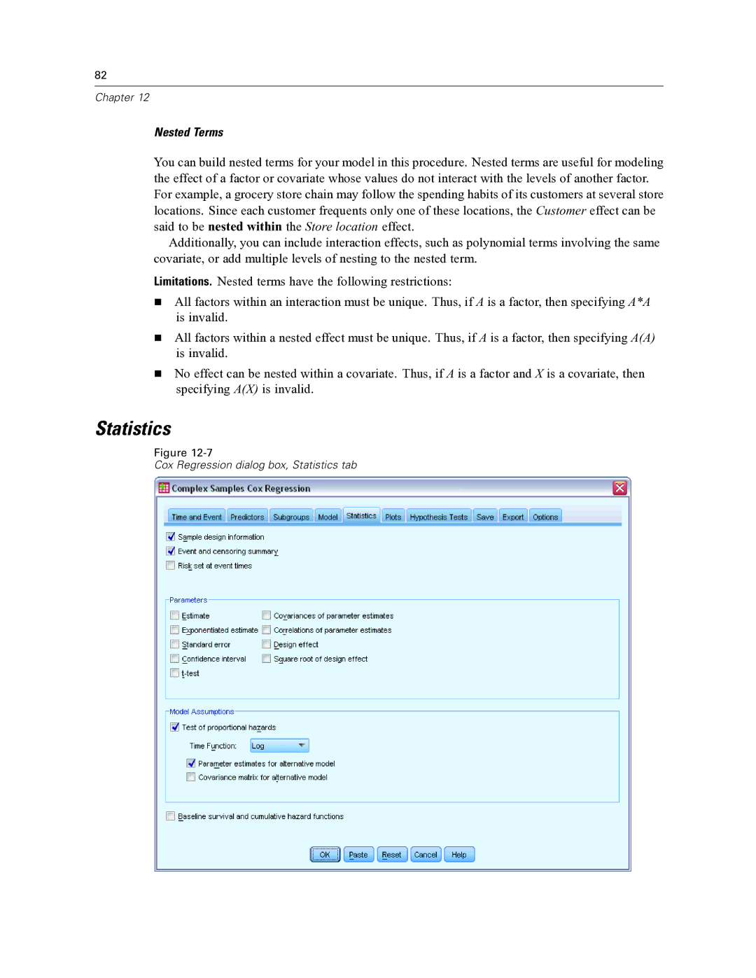 IBM SPSS COMPLEX SAMPLES 19 manual Statistics 