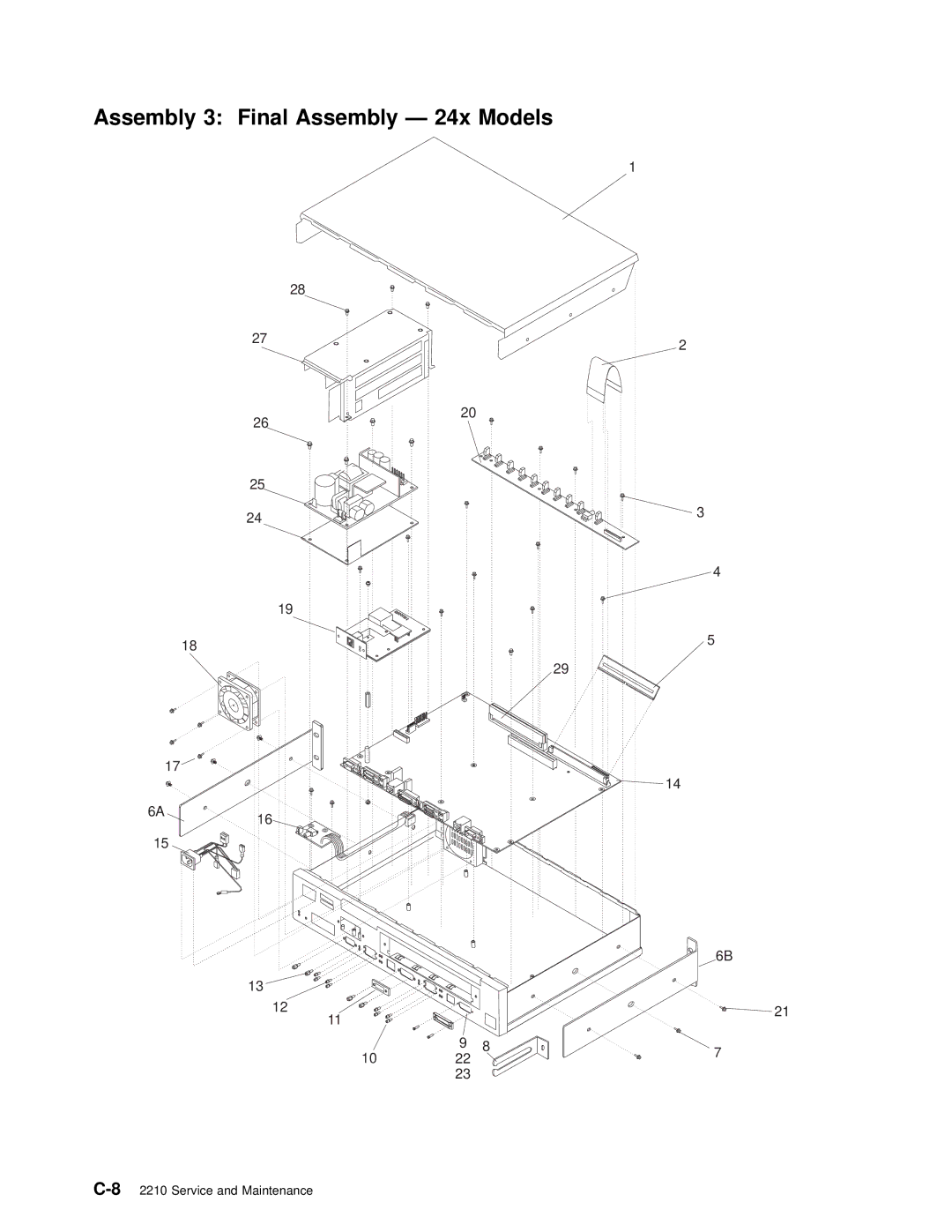 IBM SY27-0345-06 manual Assembly 3 Final Assembly 24x Models 