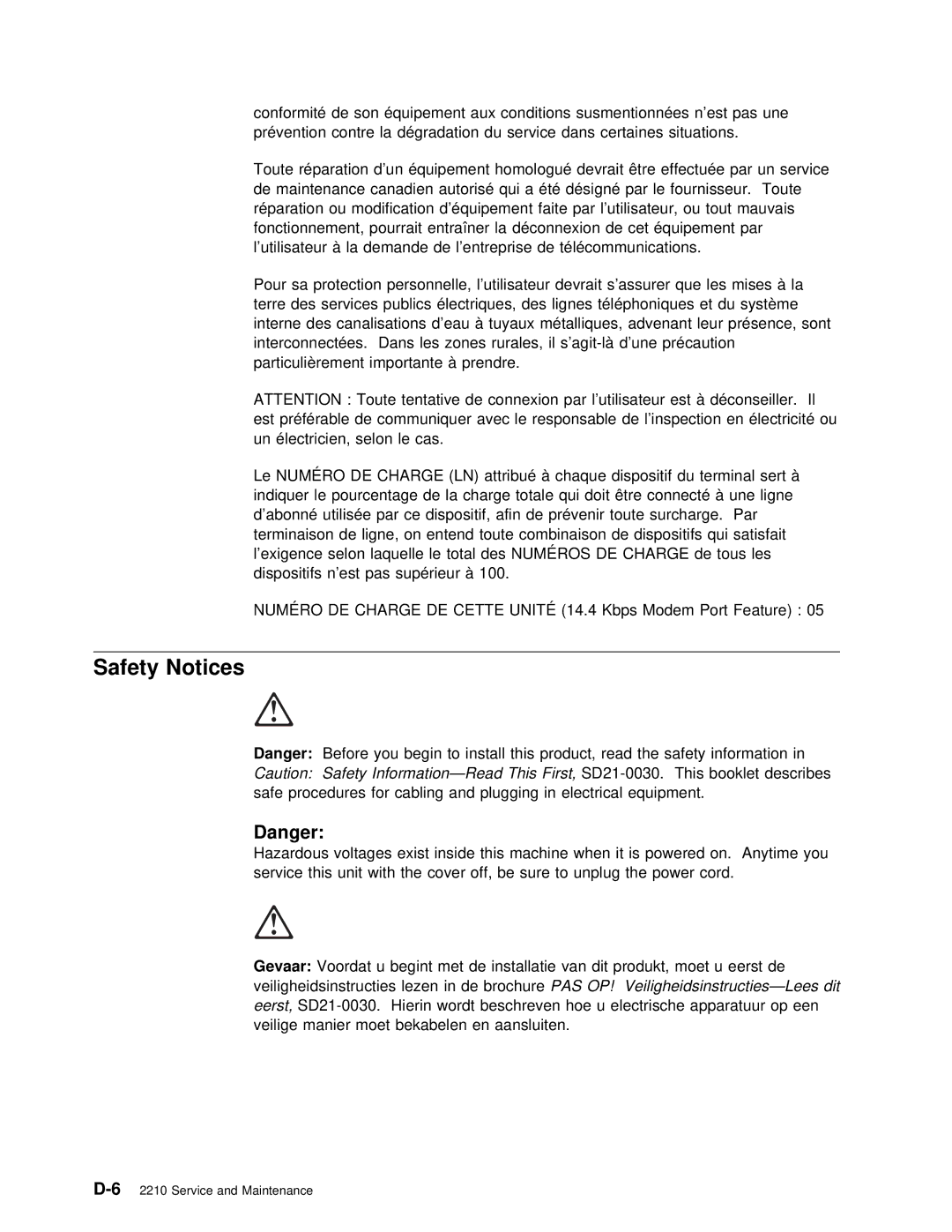 IBM SY27-0345-06 manual Safety Notices 